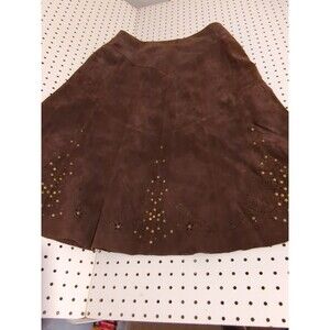 Coldwater Creek Suede Western Studded Skirt New With Tags Petite Large